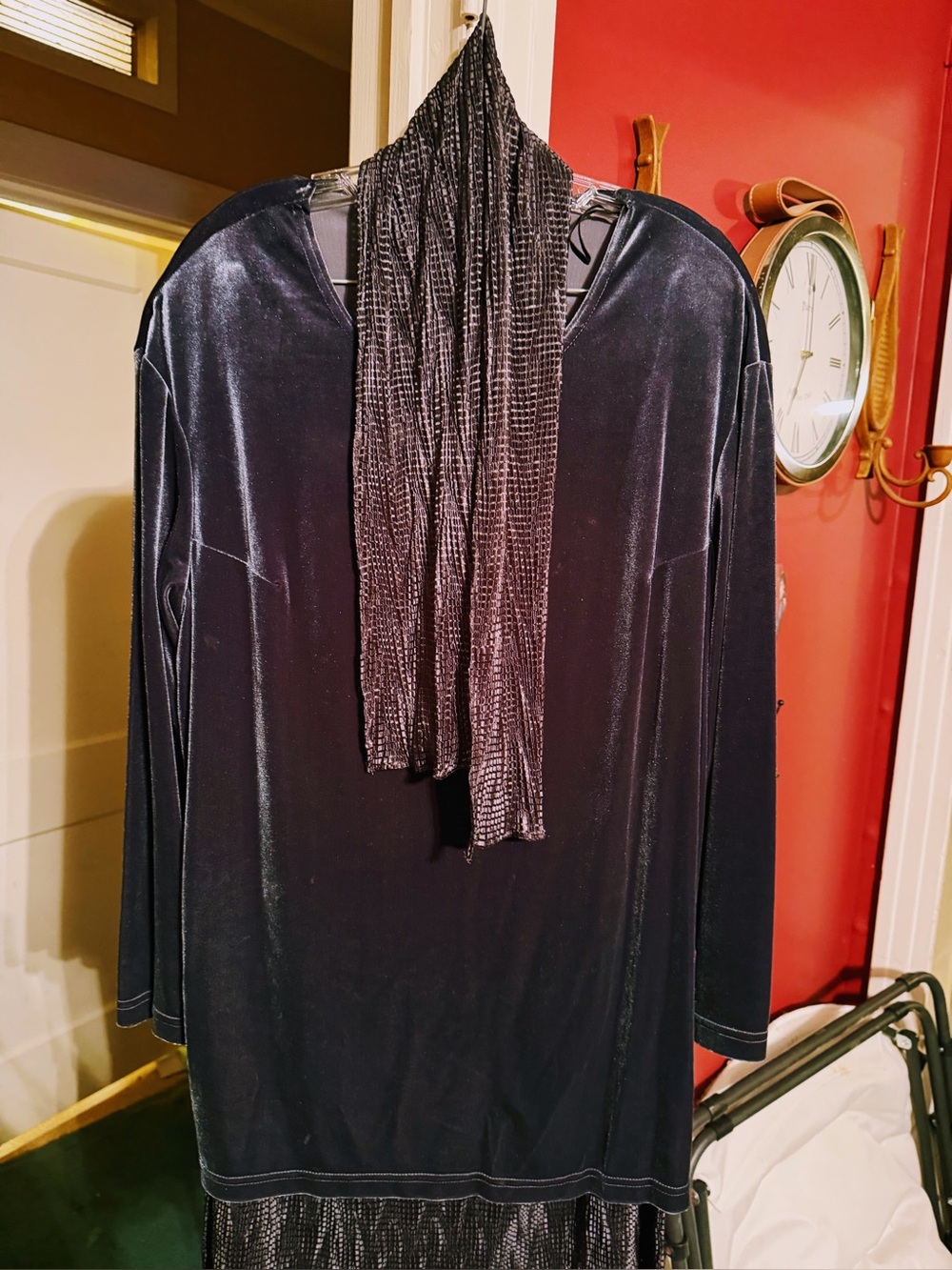 2 pc woman’s velvet tunic and skirt